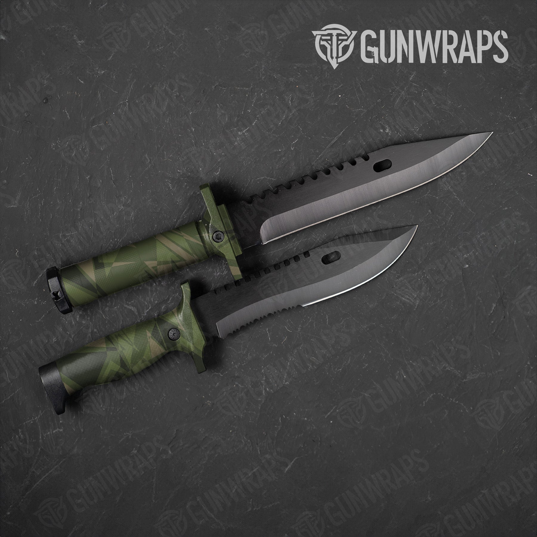 Sharp Army Green Camo Knife Gear Skin Vinyl Wrap