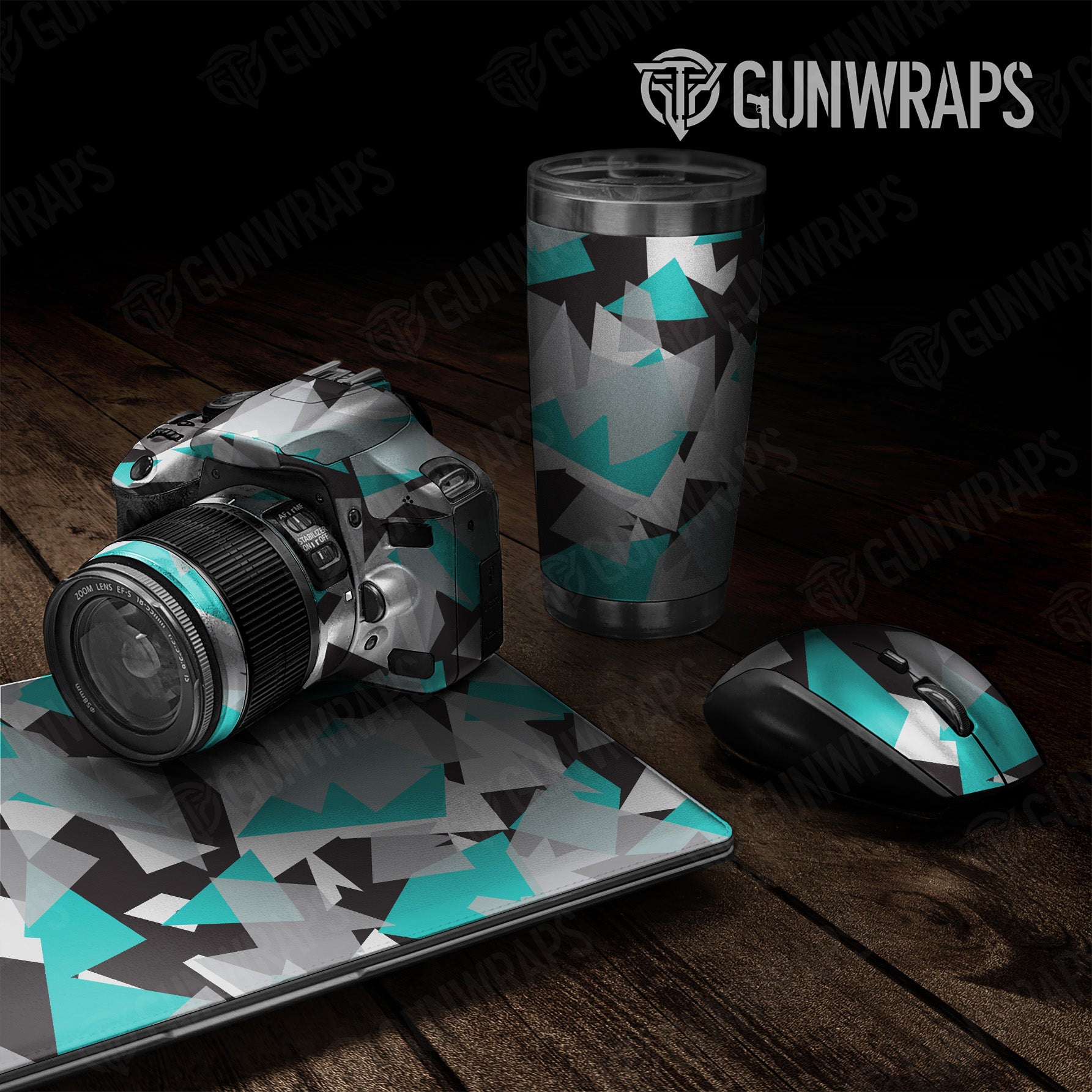Shattered Tiffany Blue Tiger Camo Universal Sheet