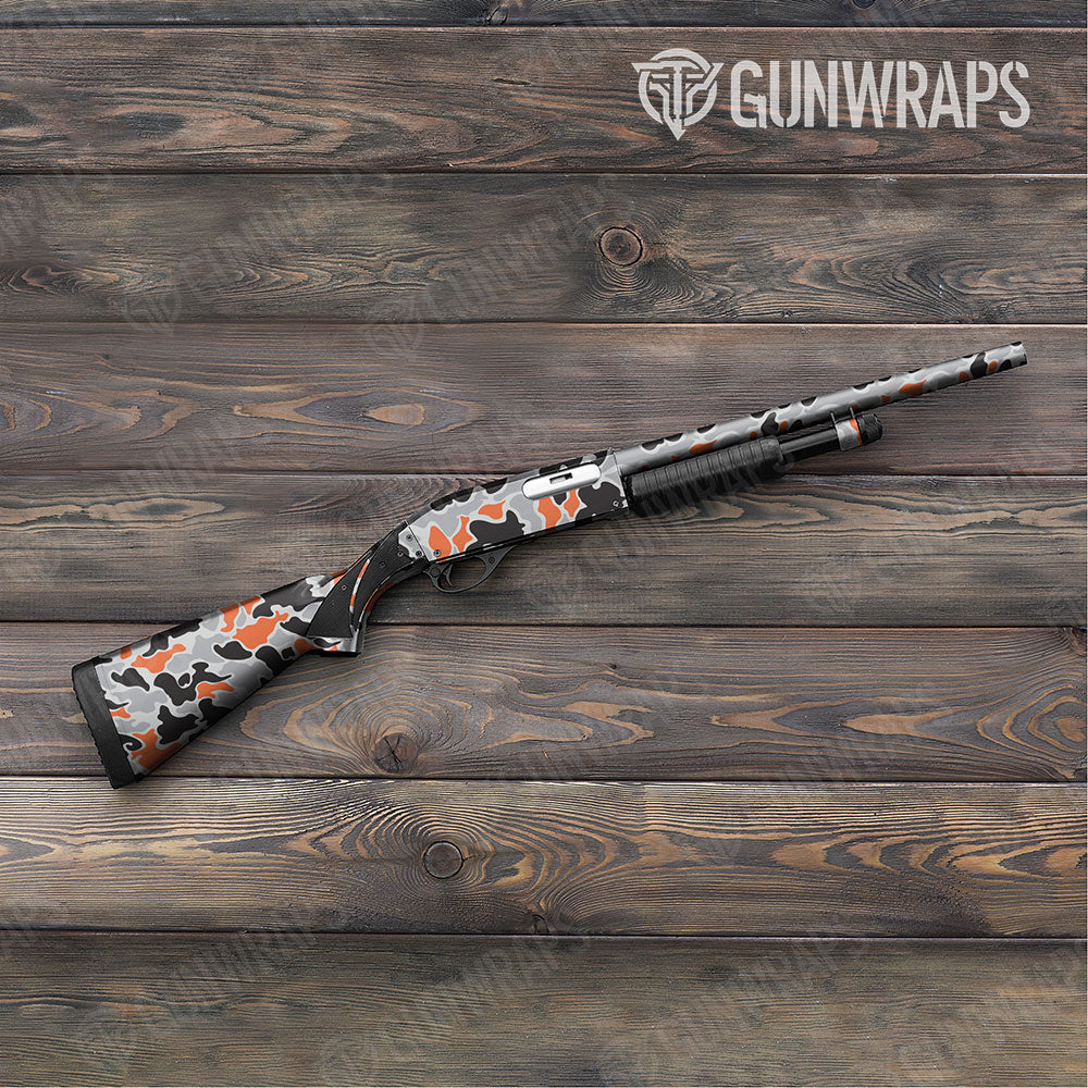 Old School Duck Orange Tiger Gun Skin Vinyl Wrap