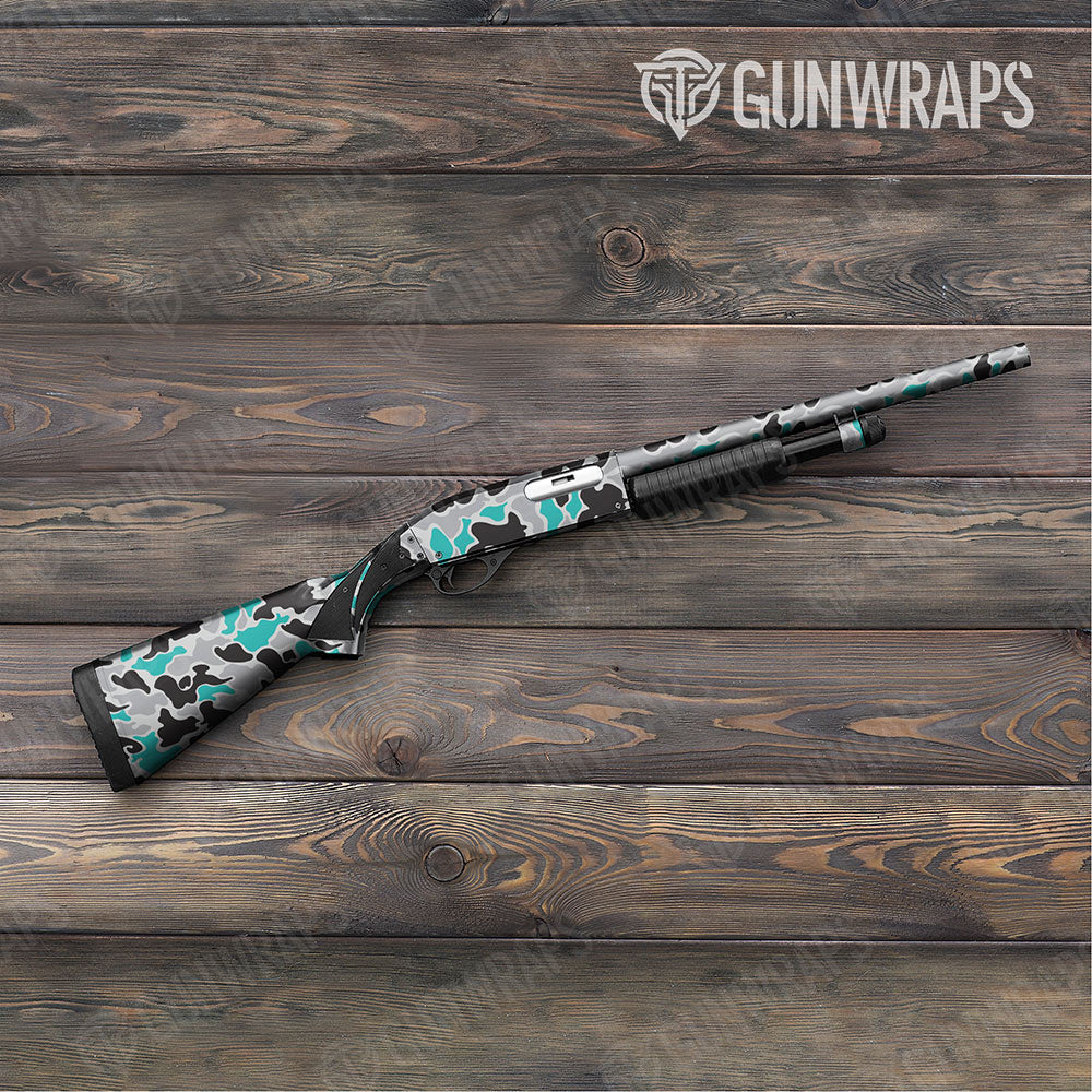 Old School Duck Tiffany Blue Tiger Gun Skin Vinyl Wrap
