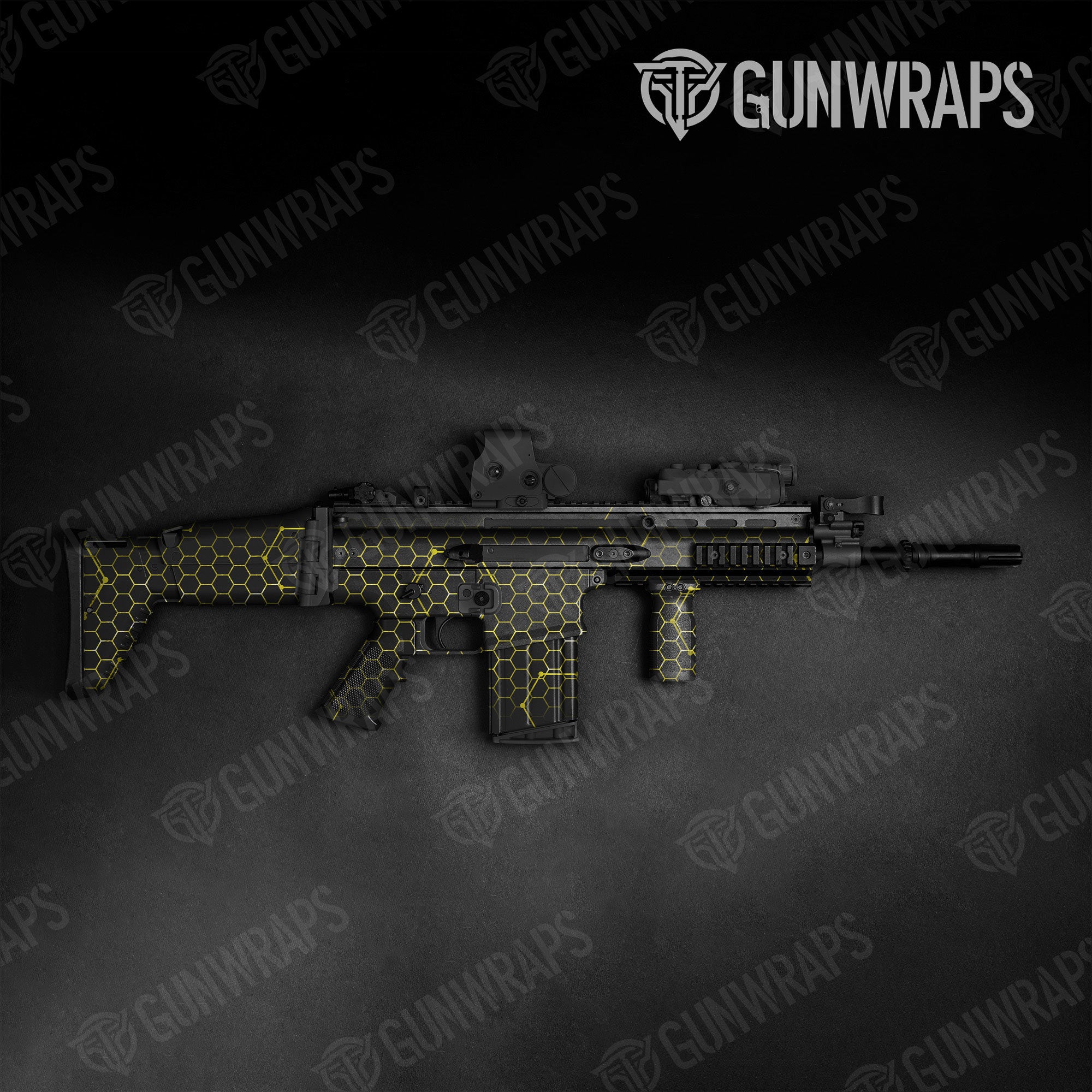 Vivid Hex Yellow Gun Skin Vinyl Wrap