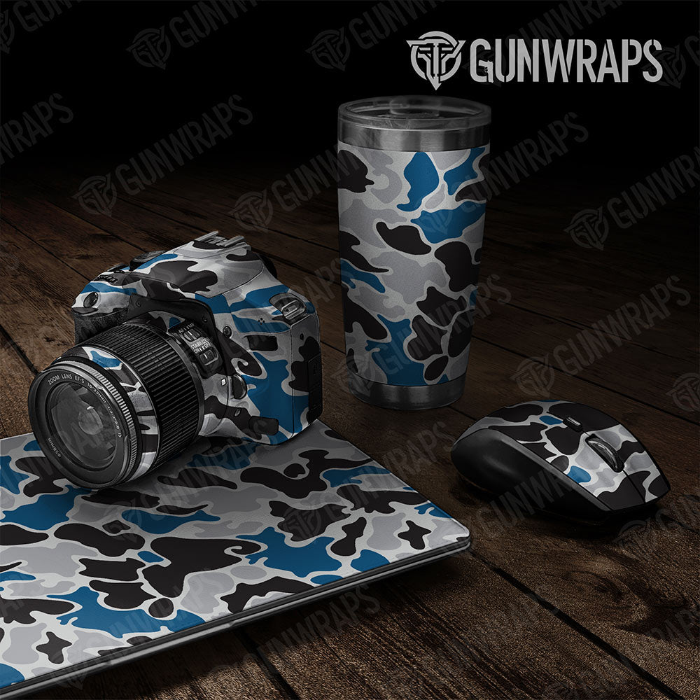 Old School Duck Blue Tiger Gun Skin Vinyl Wrap