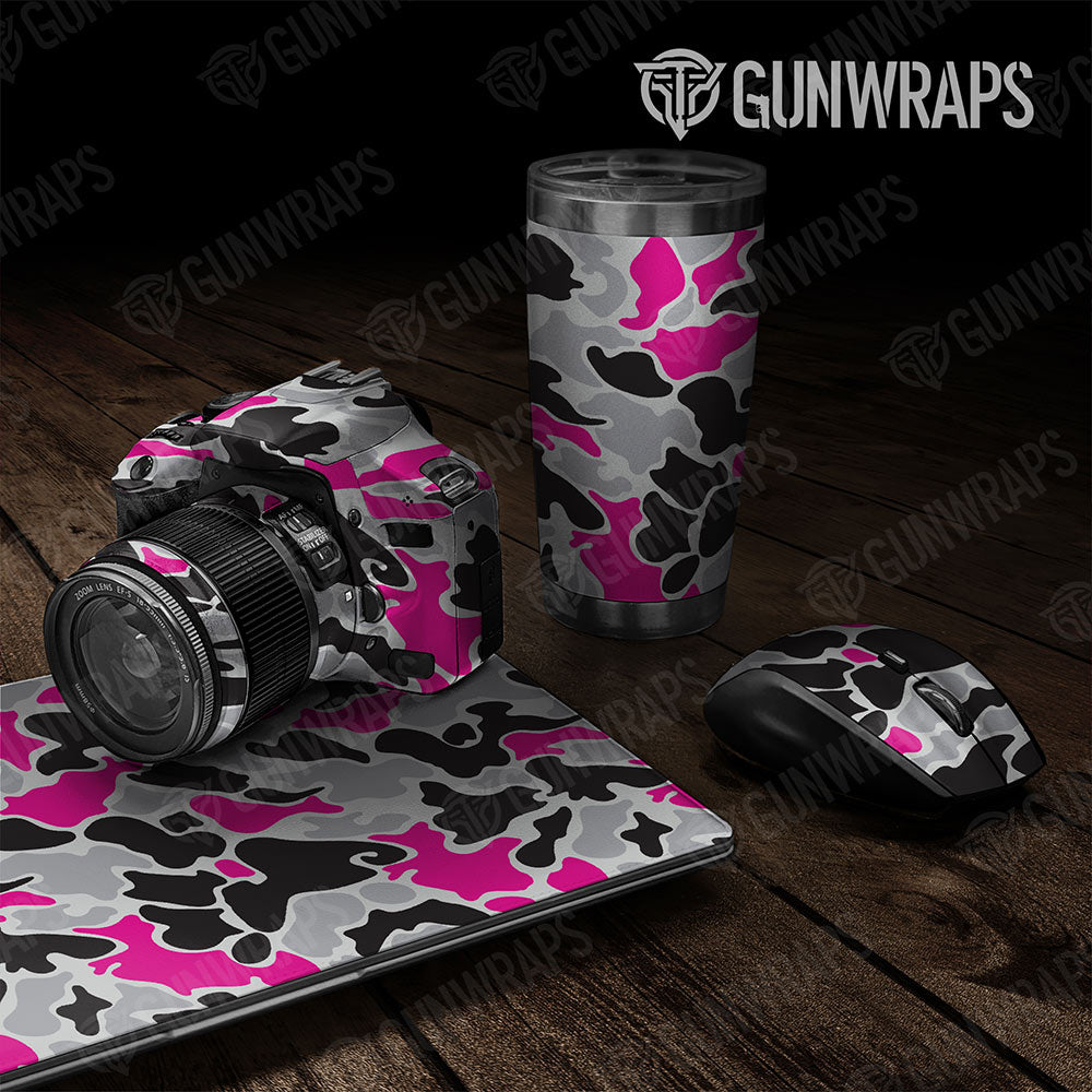 Old School Duck Magenta Tiger Gun Skin Vinyl Wrap