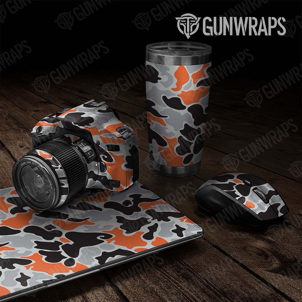 Old School Duck Orange Tiger Gun Skin Vinyl Wrap