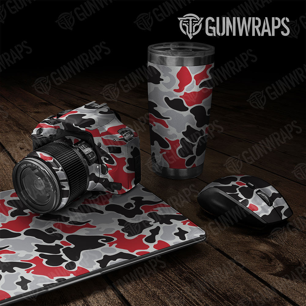Old School Duck Red Tiger Gun Skin Vinyl Wrap