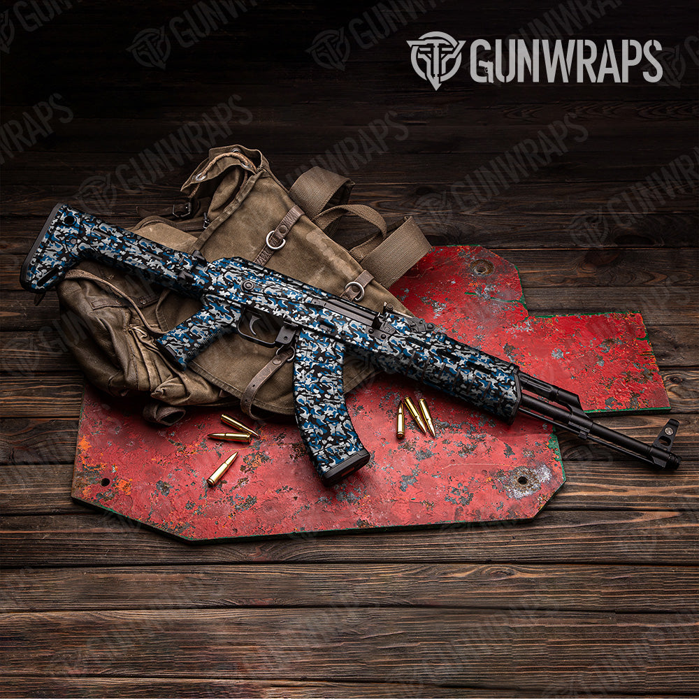 Classic Blue Tiger Camo AK 47 Gun Skin Vinyl Wrap
