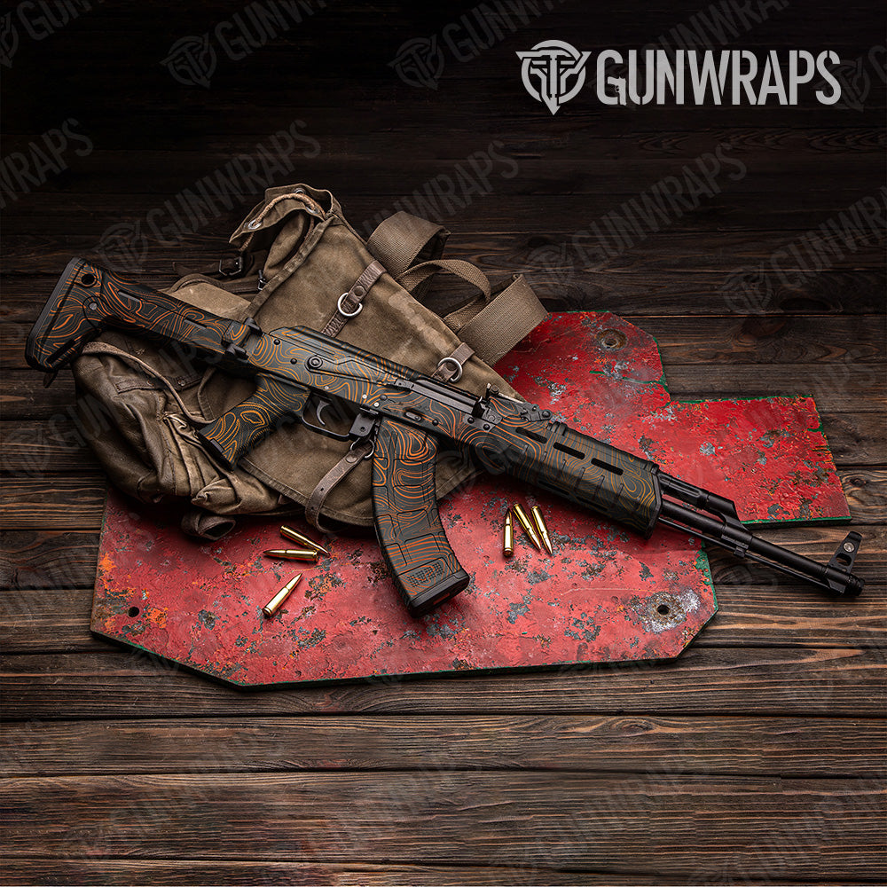 Damascus Orange AK 47 Gun Skin Vinyl Wrap