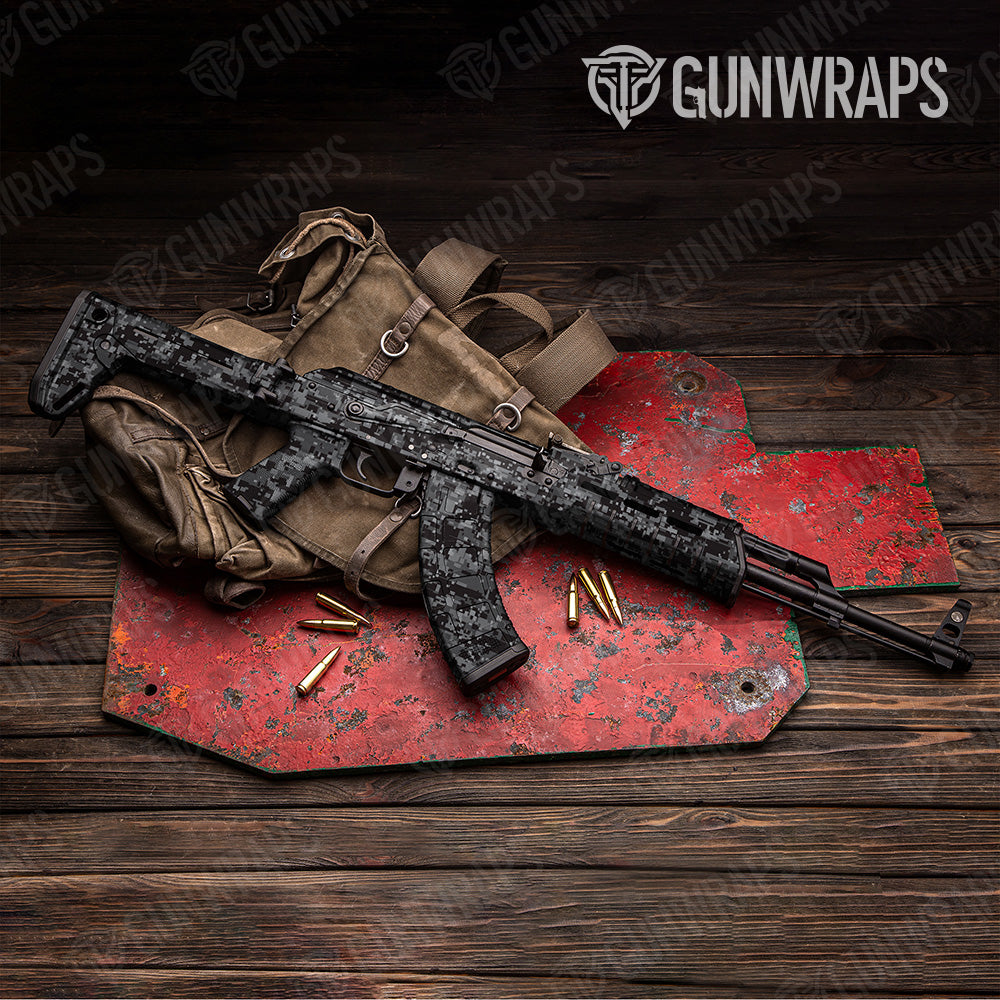 Digital Midnight Camo AK 47 Gun Skin Vinyl Wrap