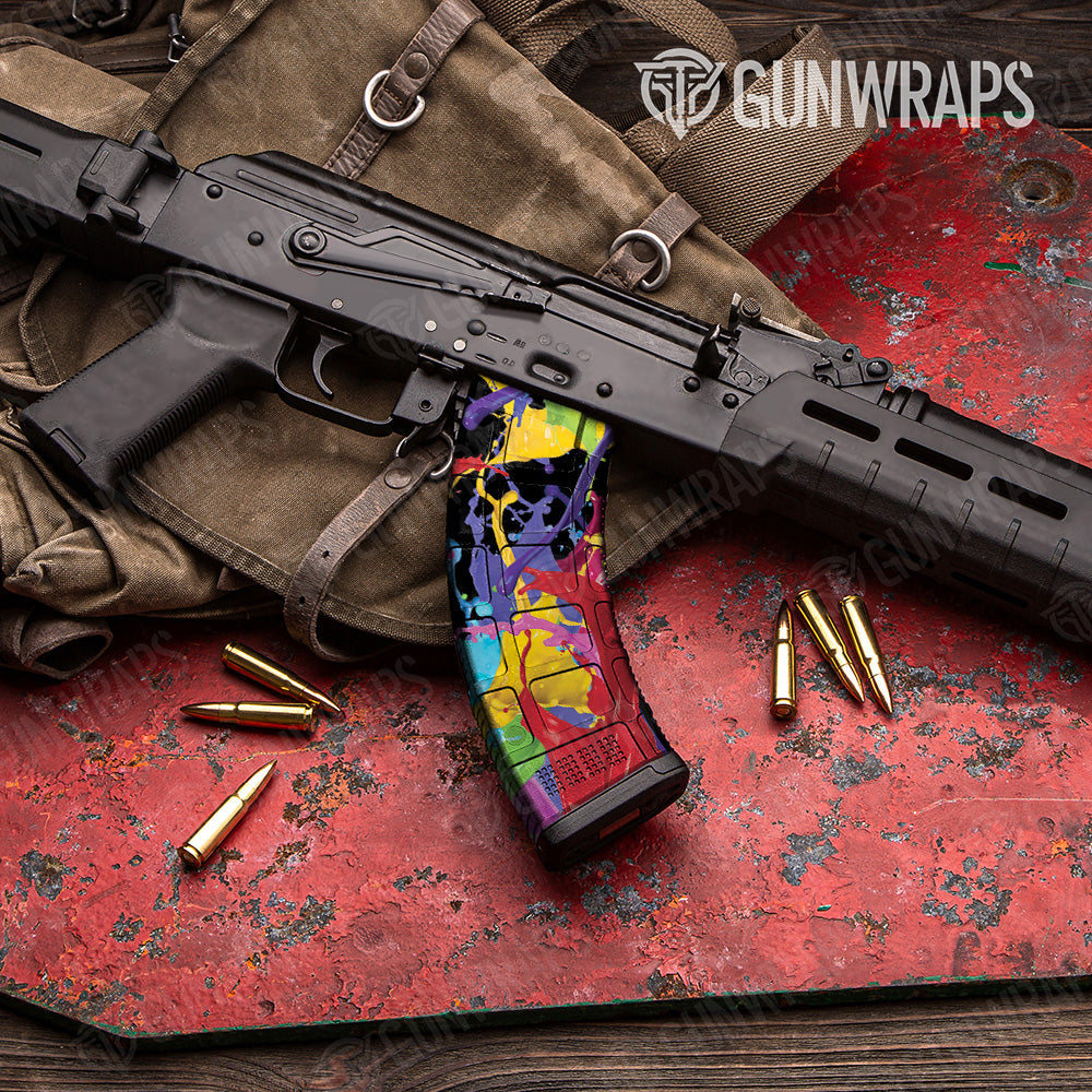 Paint Splatter Black AK 47 Mag Gun Skin Vinyl Wrap