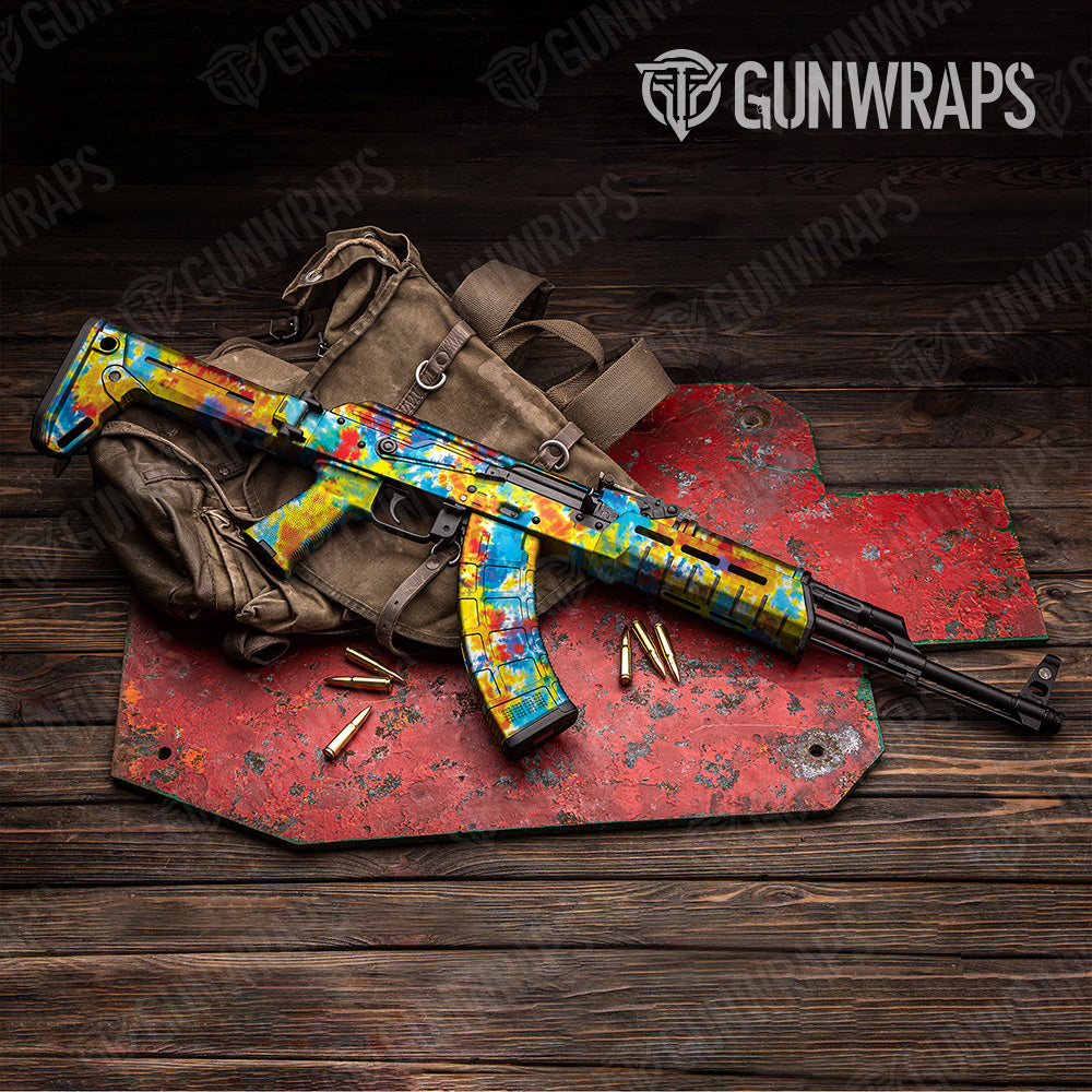 Tie Dye Coral Reef AK 47 Gun Skin Vinyl Wrap