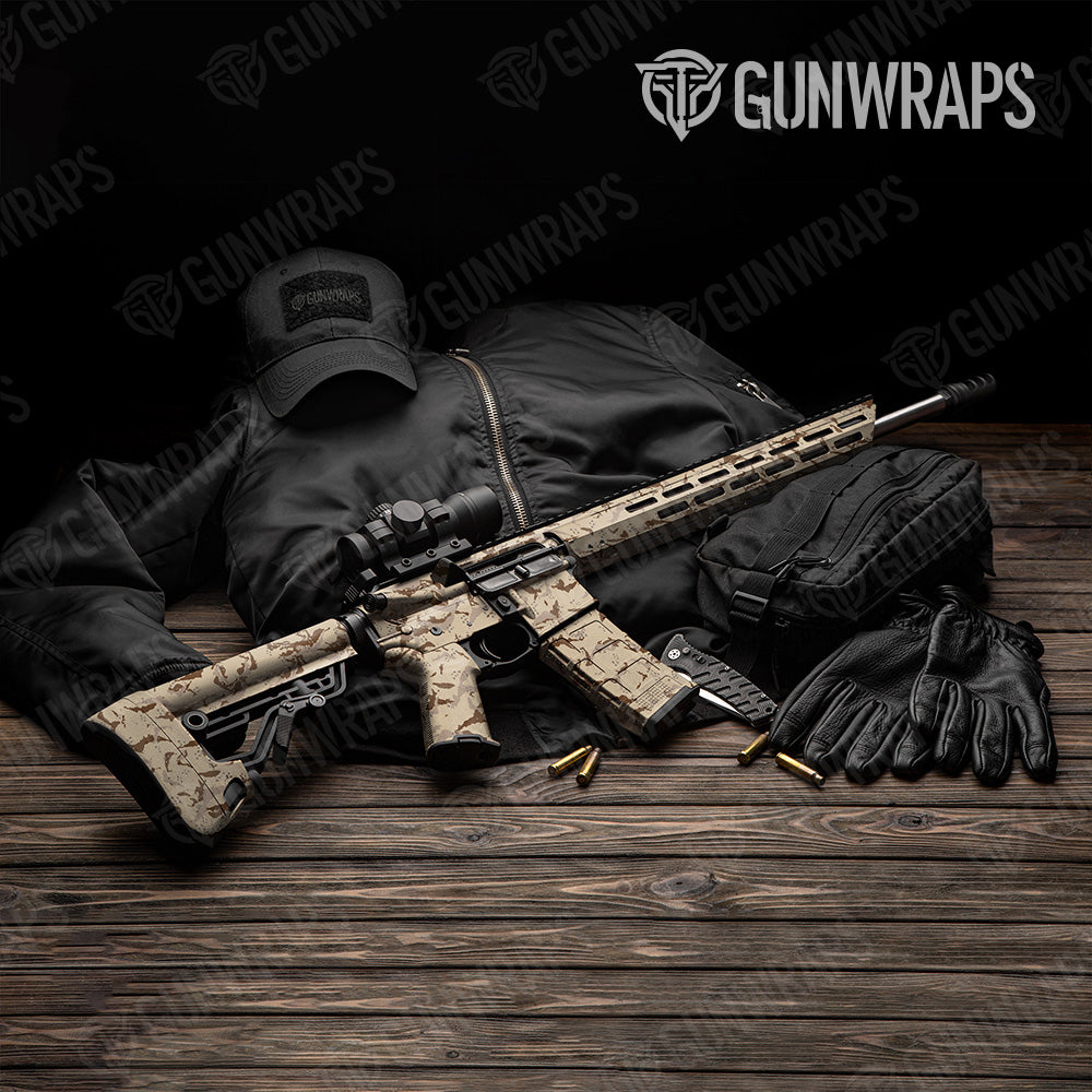 Battle Storm Desert Camo AR 15 Gun Skin Vinyl Wrap
