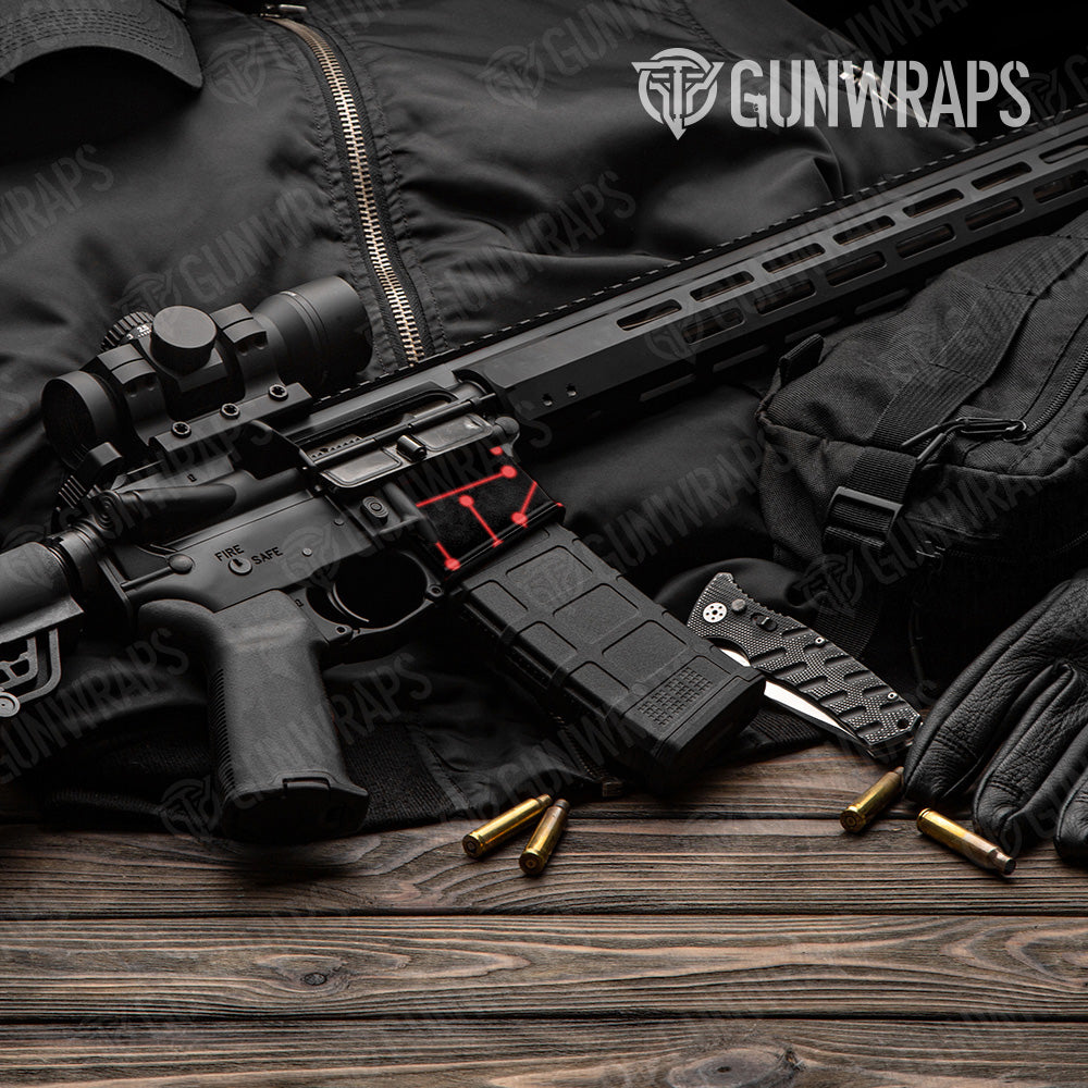 Circuit Board Red AR 15 Mag Well Gun Skin Vinyl Wrap