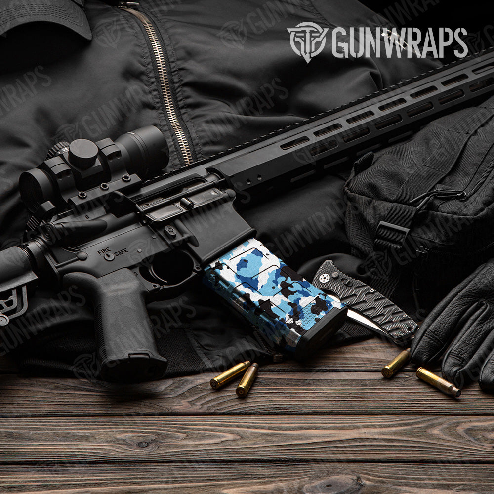 Cumulus Baby Blue Camo AR 15 Mag Gun Skin Vinyl Wrap
