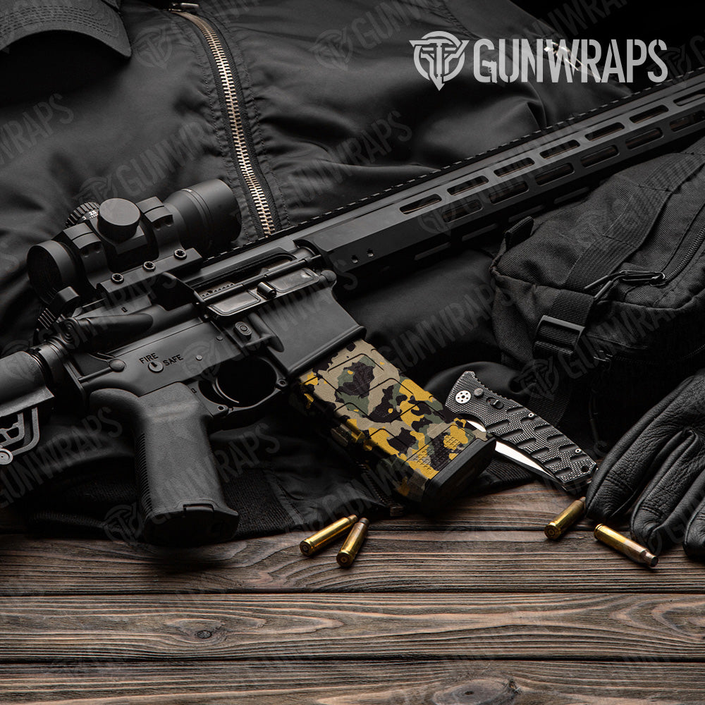 Cumulus Militant Yellow Camo AR 15 Mag Gun Skin Vinyl Wrap