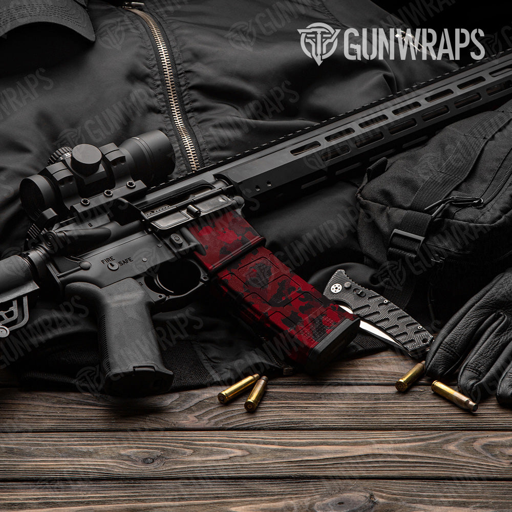 Cumulus Vampire Red Camo AR 15 Mag & Mag Well Gun Skin Vinyl Wrap