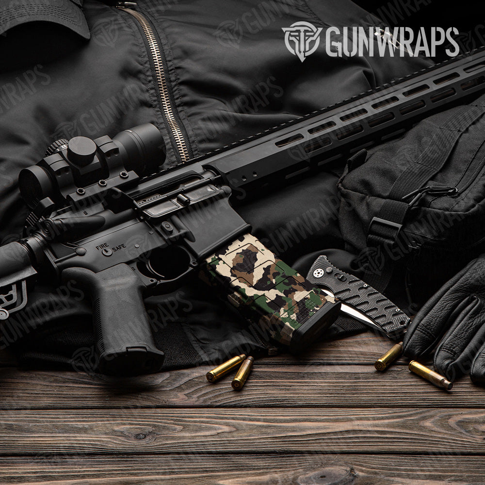 Cumulus Woodland Camo AR 15 Mag Gun Skin Vinyl Wrap