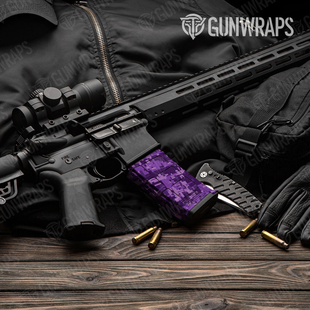 Digital Elite Purple Camo AR 15 Mag Gun Skin Vinyl Wrap
