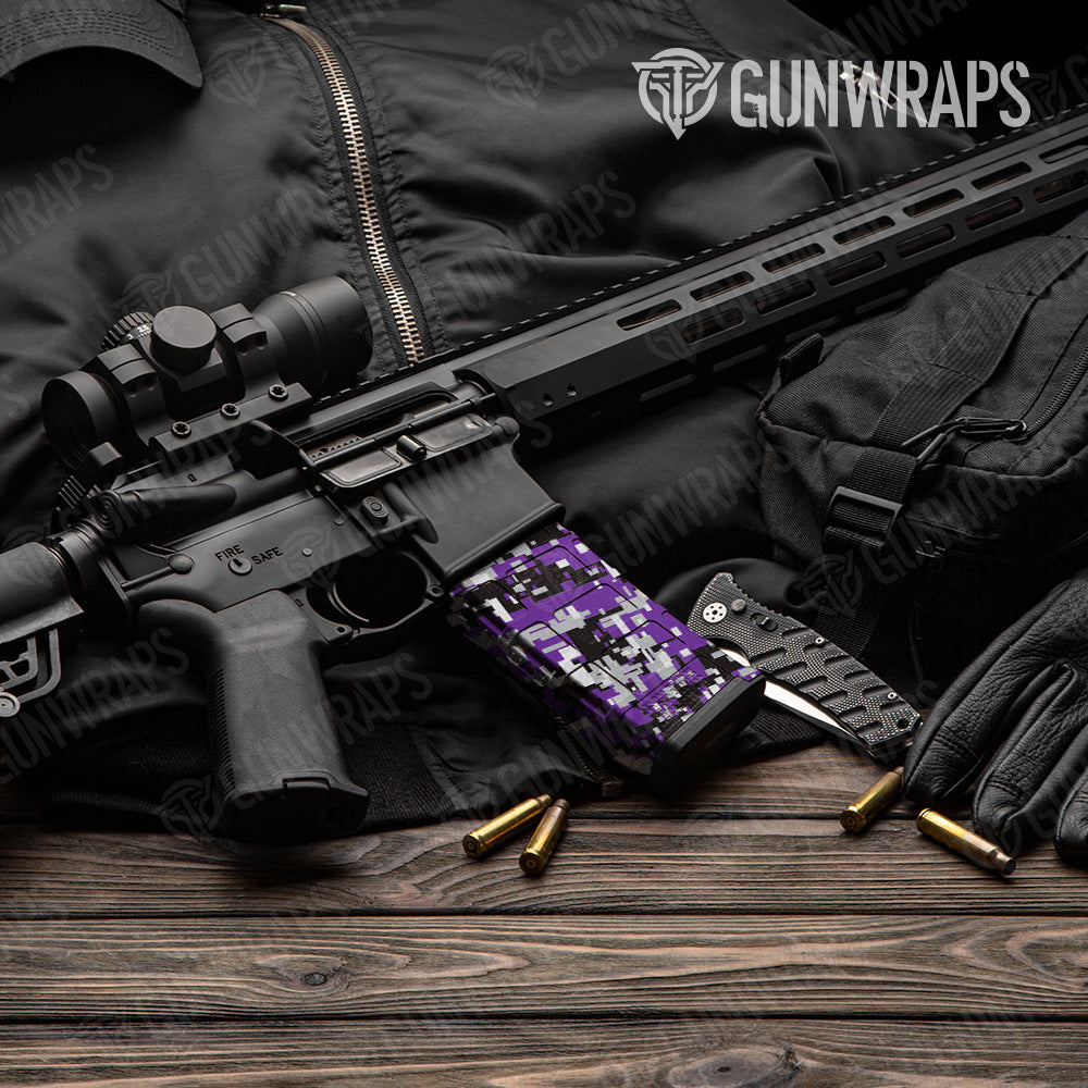 Digital Purple Tiger Camo AR 15 Mag Gun Skin Vinyl Wrap