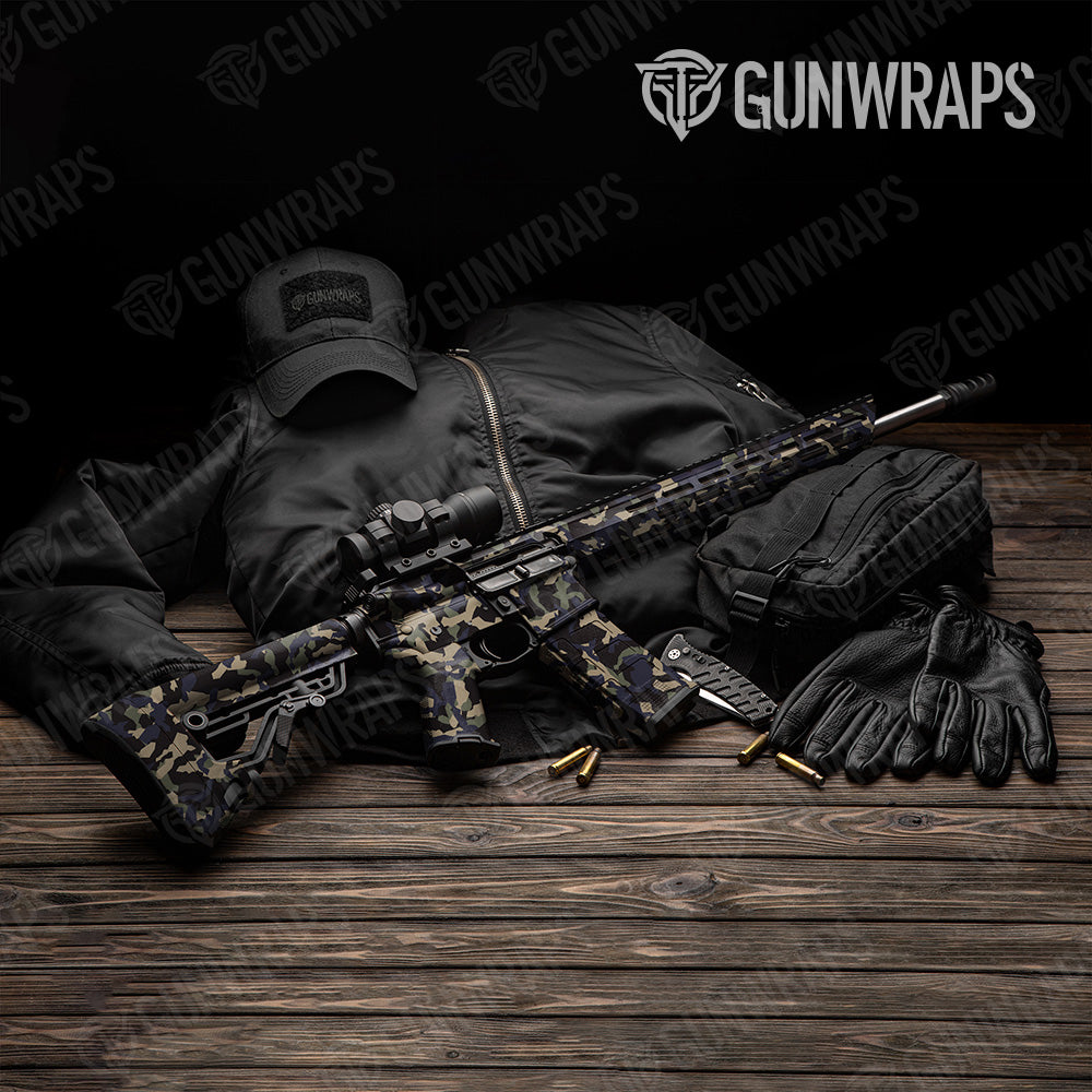 Erratic Militant Blue Camo AR 15 Gun Skin Vinyl Wrap