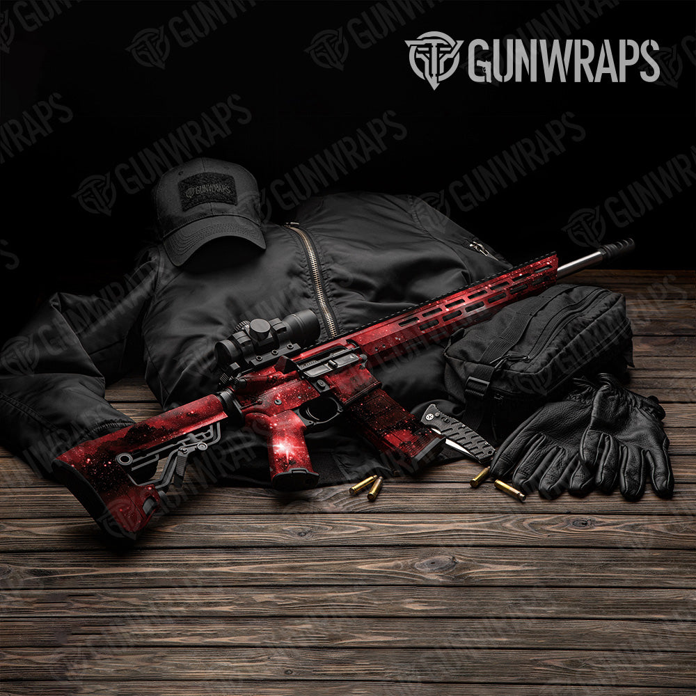 Galaxy Red AR 15 Gun Skin Vinyl Wrap