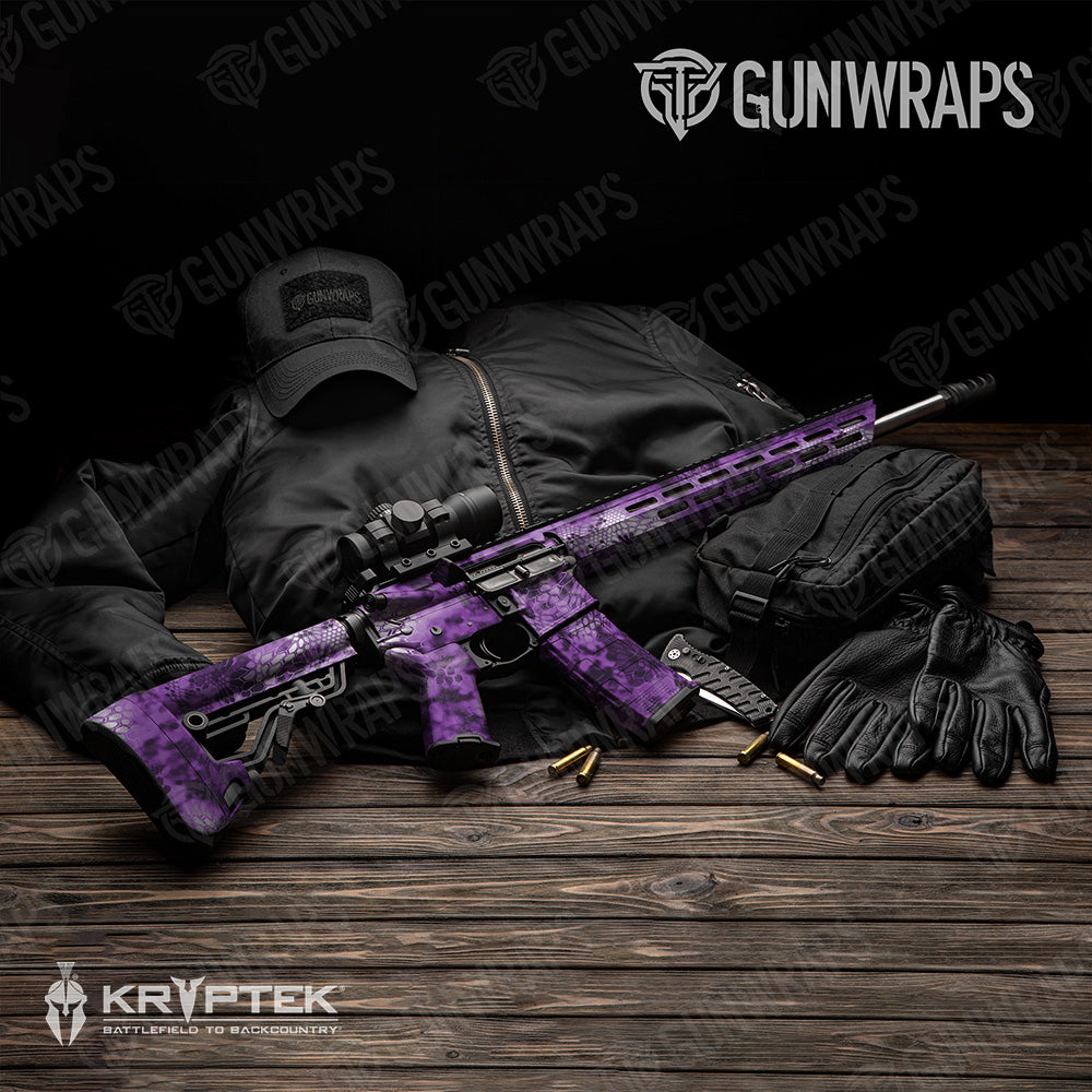 AR 15 Kryptek Amethyst Camo Gun Skin Vinyl Wrap