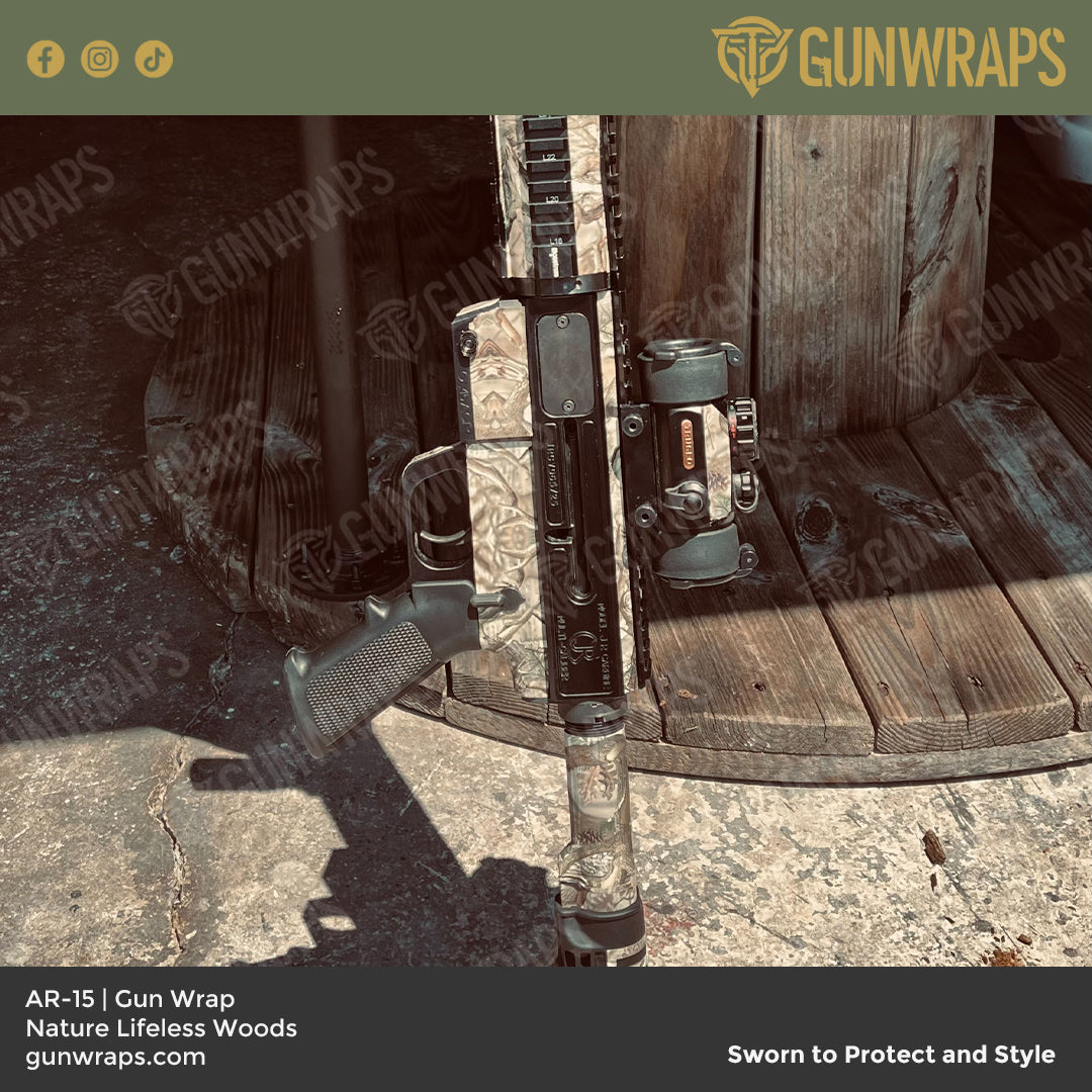 AR 15 Nature Lifeless Woods Camo Gun Skin Vinyl Wrap