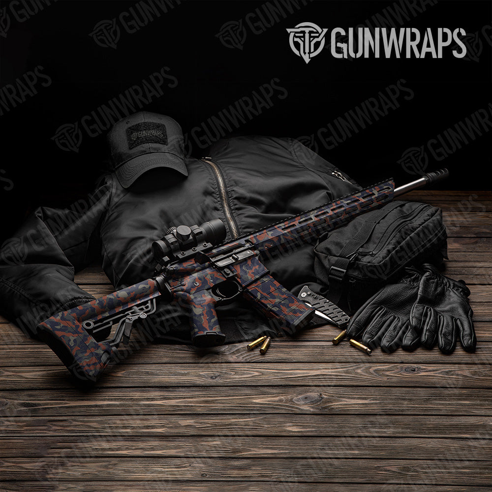 Ragged Blue Copper Camo AR 15 Gun Skin Vinyl Wrap