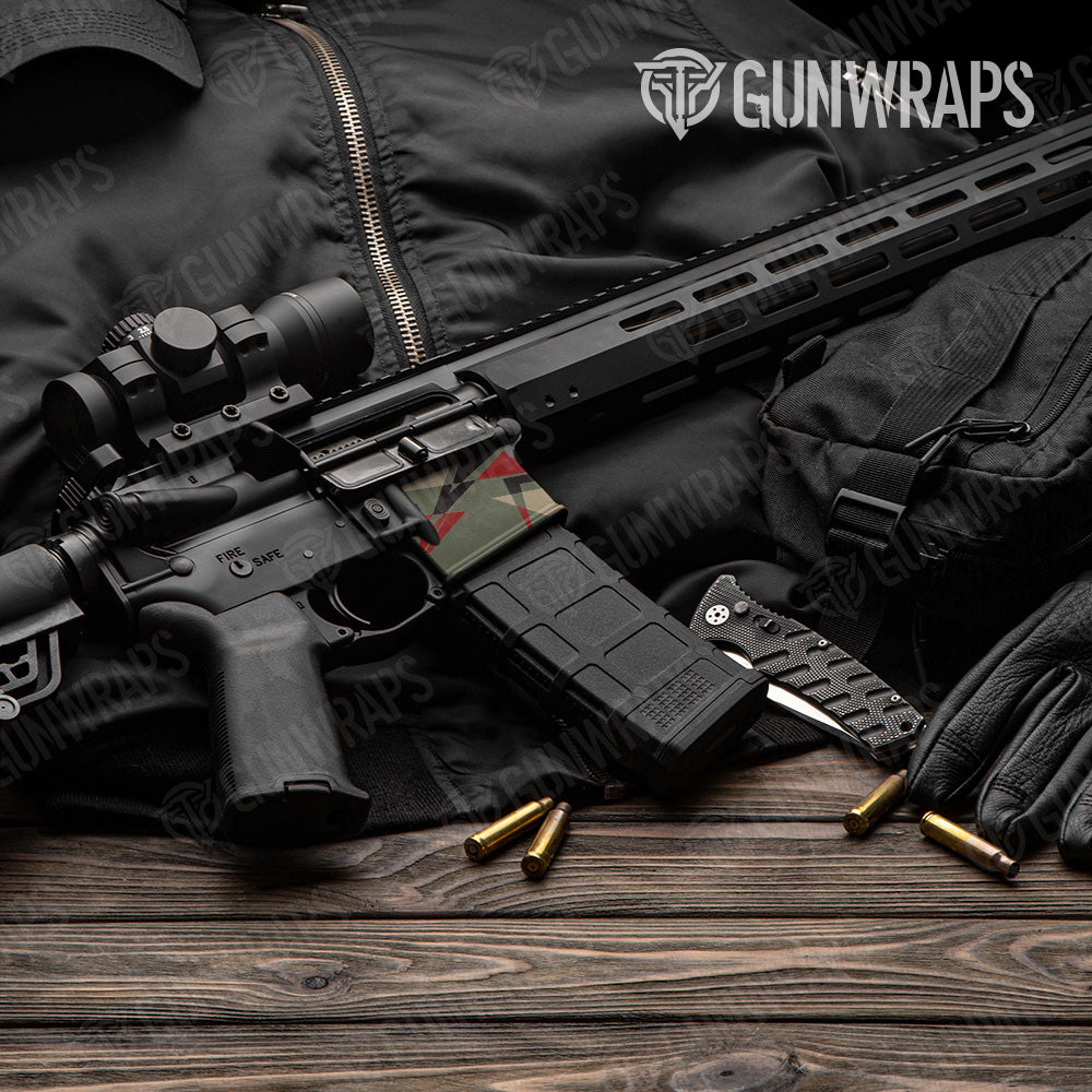 Sharp Militant Red Camo AR 15 Mag Well Gun Skin Vinyl Wrap