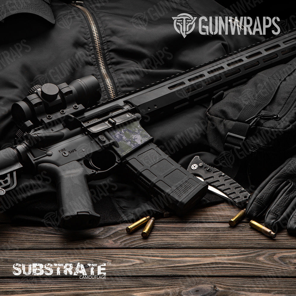 AR 15 Mag Well Substrate Submariner Camo Gun Skin Vinyl Wrap Film