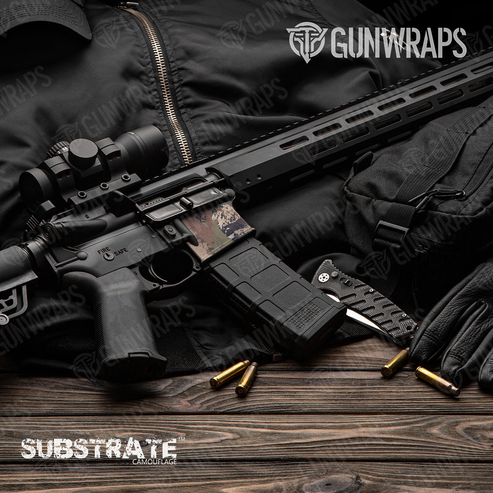 AR 15 Mag Well Substrate Saigon Camo Gun Skin Vinyl Wrap Film