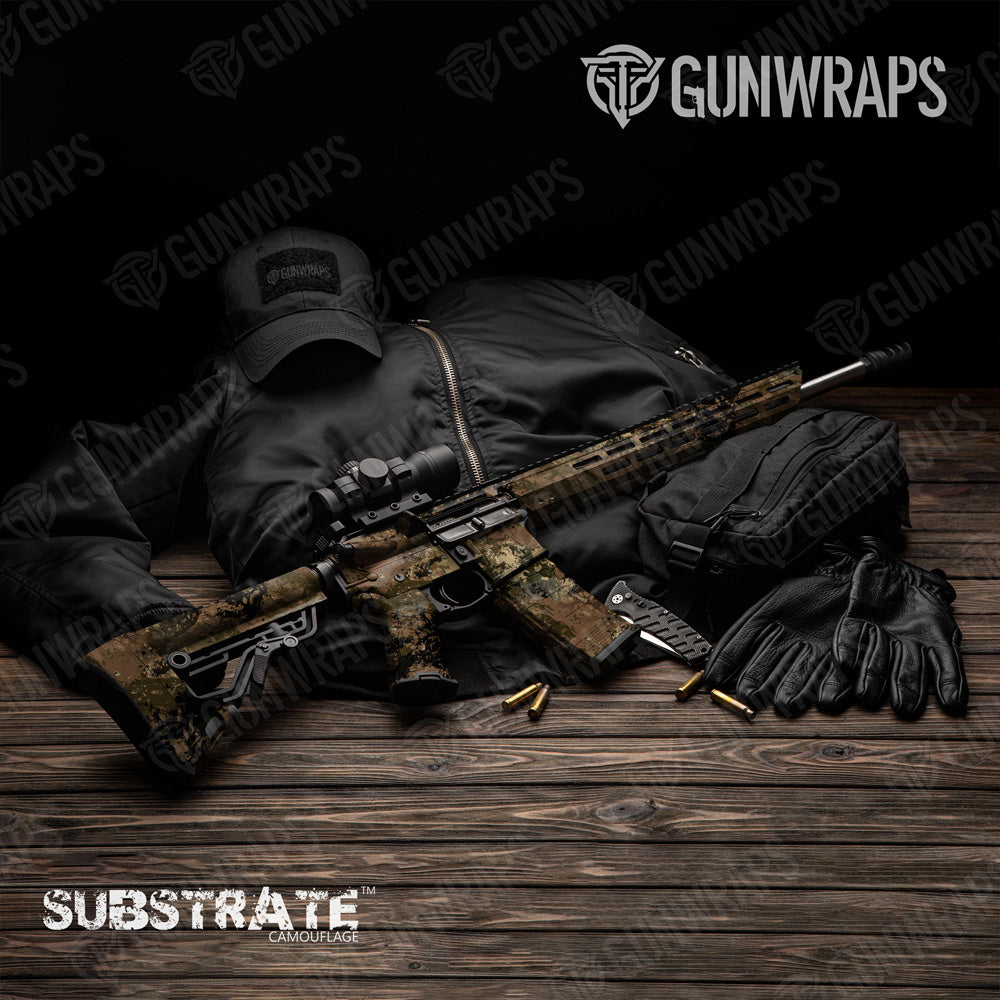 AR 15 Substrate Spoor Camo Gun Skin Vinyl Wrap Film