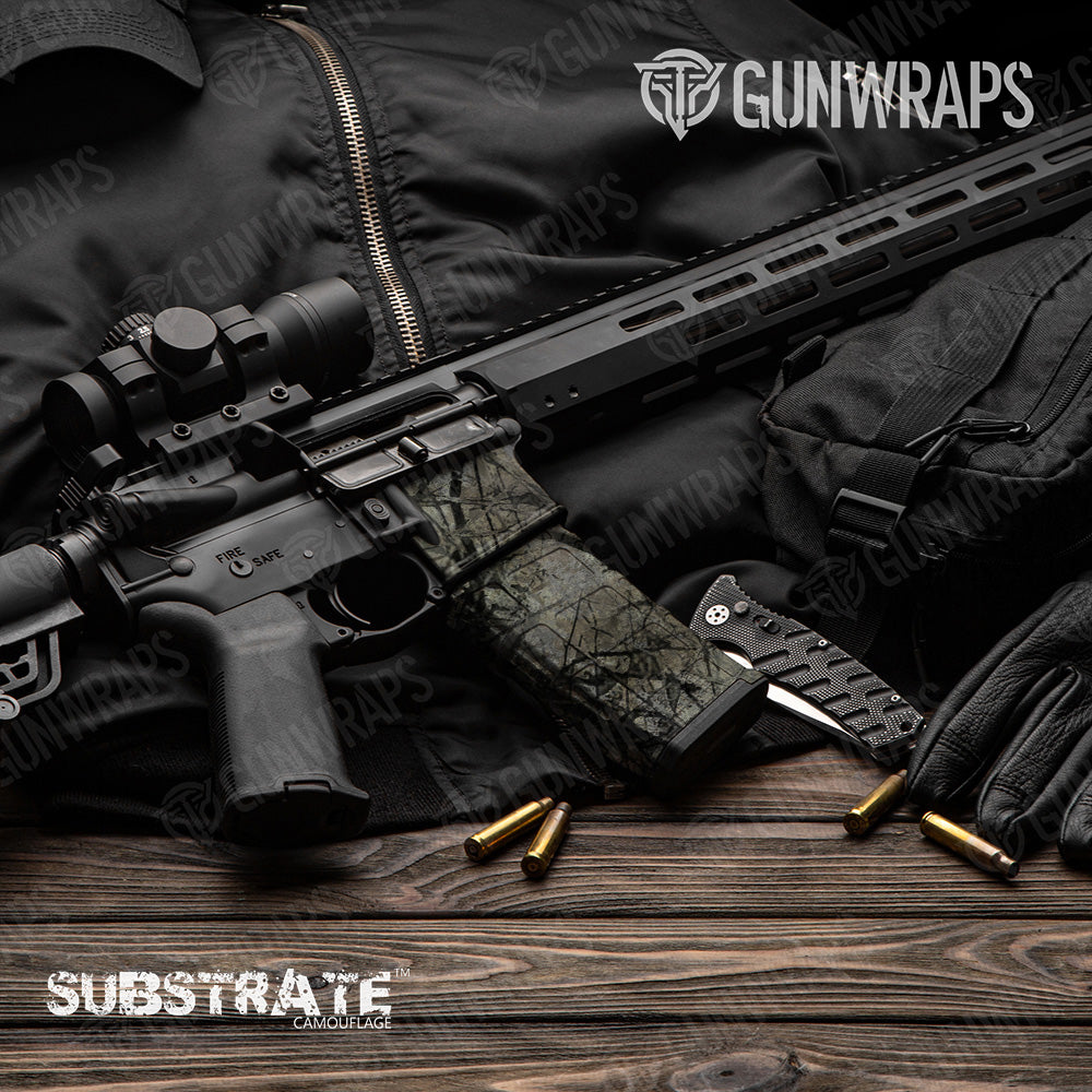 AR 15 Mag & Mag Well Substrate Skyline Stalker Camo Gun Skin Vinyl Wrap Film