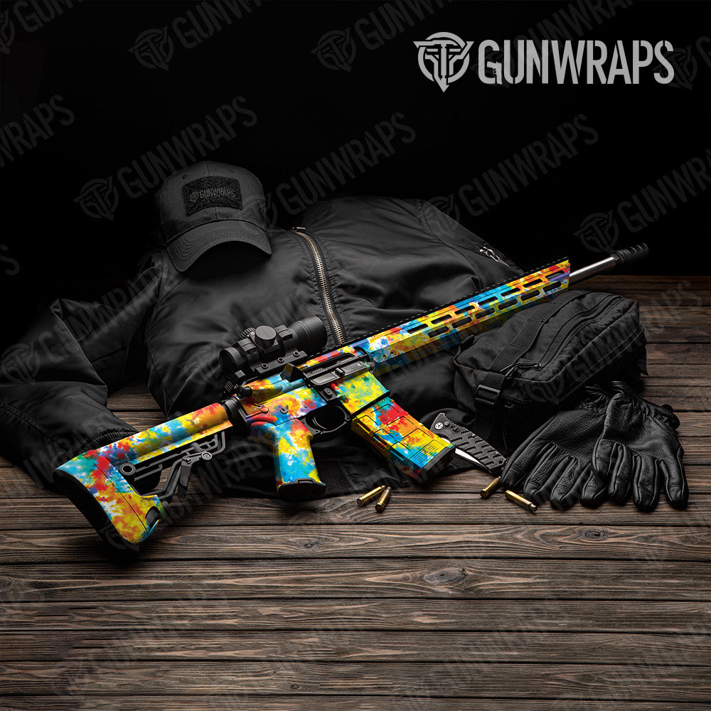 Tie Dye Coral Reef AR 15 Gun Skin Vinyl Wrap
