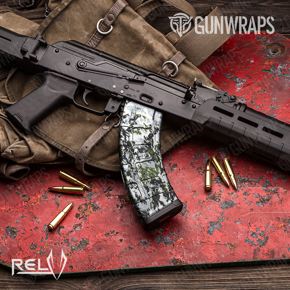 AK 47 Mag RELV Timber Wolf Camo Gun Skin Vinyl Wrap Film