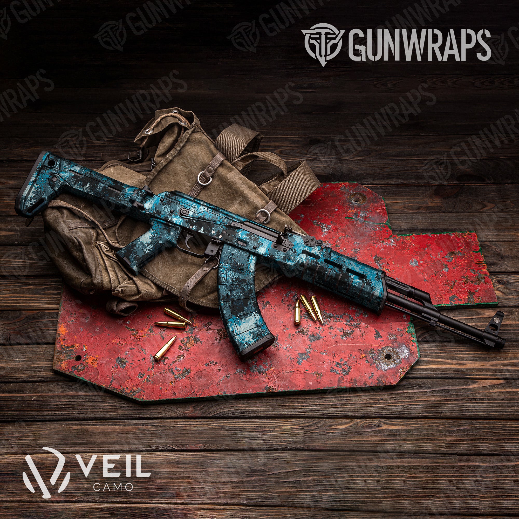 AK 47 Veil Stryk Womens Camo Gun Skin Vinyl Wrap
