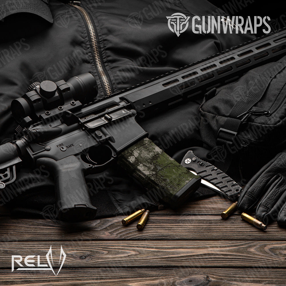 AR 15 Mag RELV Tunnel Rat Camo Gun Skin Vinyl Wrap Film