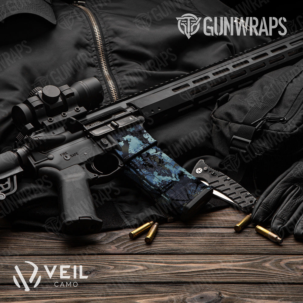 AR 15 Mag & Mag Well Veil Stoke Poseidon Camo Gun Skin Vinyl Wrap