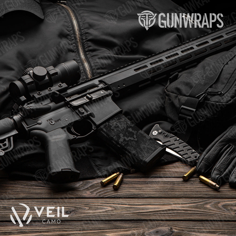 AR 15 Mag Veil Tac Black Camo Gun Skin Vinyl Wrap