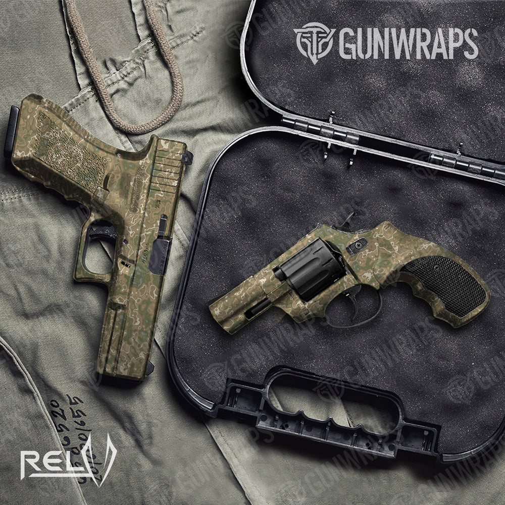 Pistol & Revolver RELV Moab Camo Gun Skin Vinyl Wrap Film
