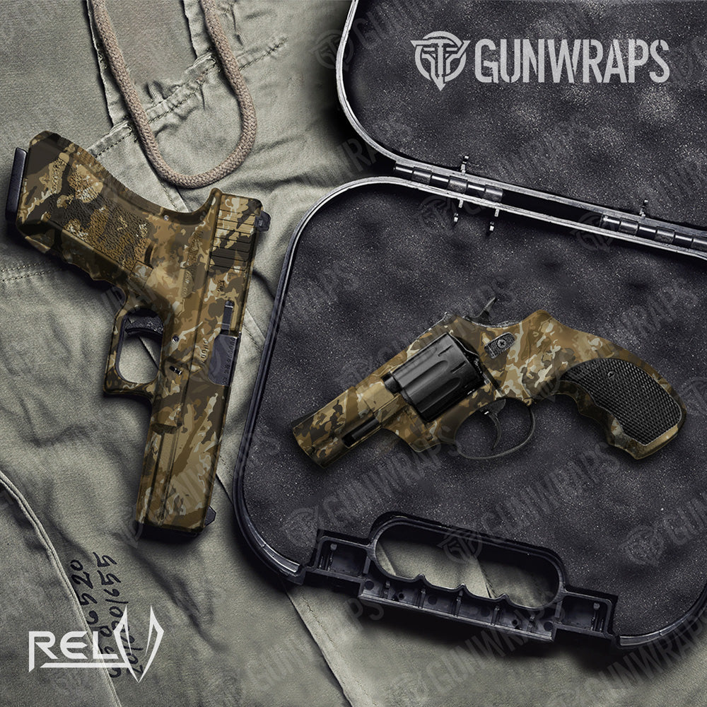 Pistol & Revolver RELV X3 Harvester Camo Gun Skin Vinyl Wrap Film