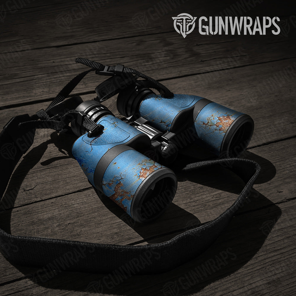 Rust 3D Baby Blue Binocular Gear Skin Vinyl Wrap