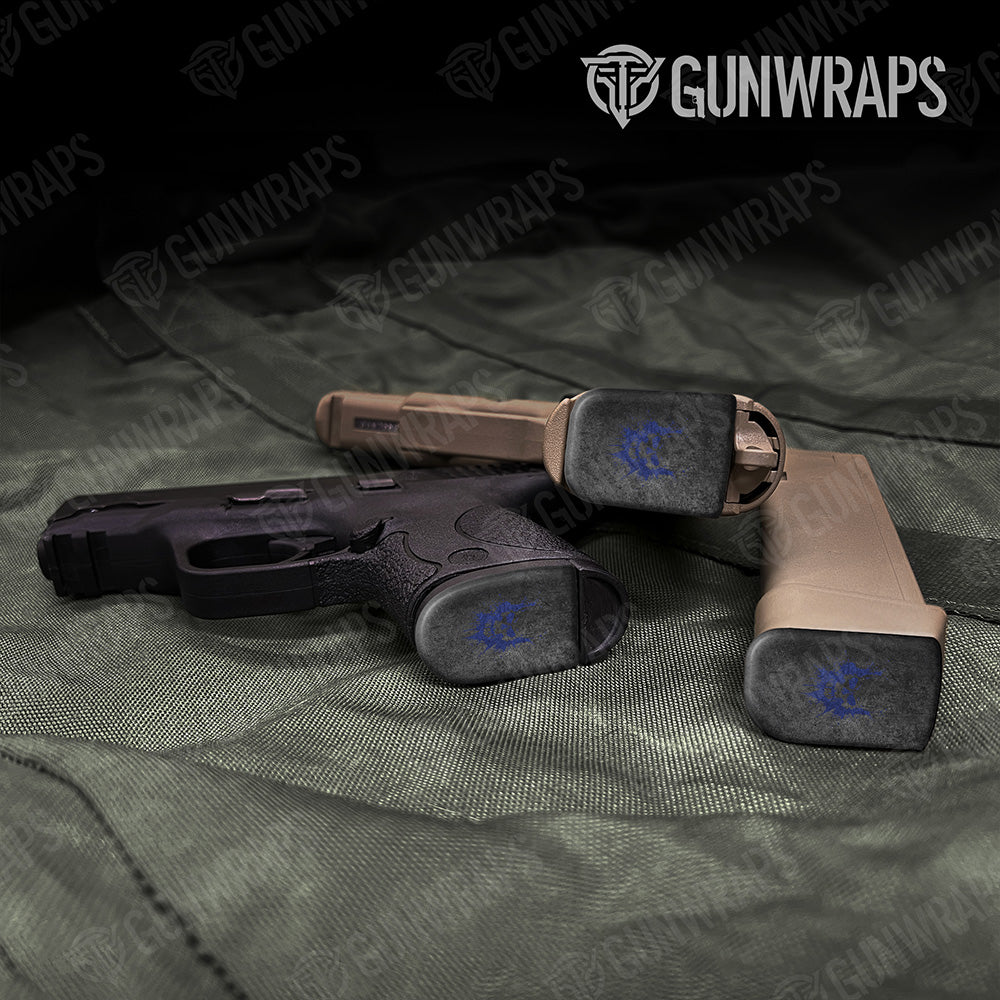 Skull Blue Pistol Mag Gun Skin Vinyl Wrap