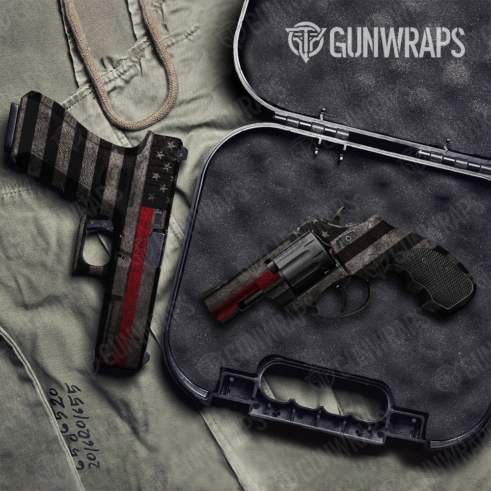 Fire Fighter Patriotic Pistol & Revolver Gun Skin Vinyl Wrap