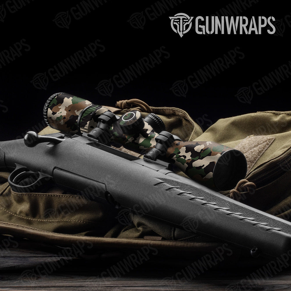 Cumulus Woodland Camo Scope Gear Skin Vinyl Wrap