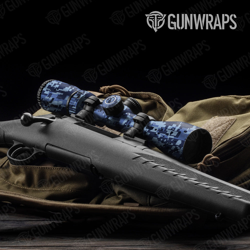 Digital Blue Urban Night Camo Scope Gear Skin Vinyl Wrap