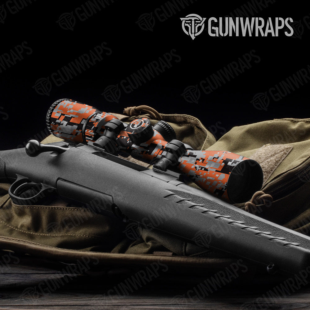 Digital Orange Tiger Camo Scope Gear Skin Vinyl Wrap