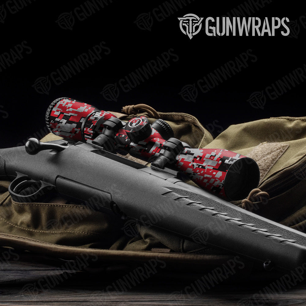 Digital Red Tiger Camo Scope Gear Skin Vinyl Wrap