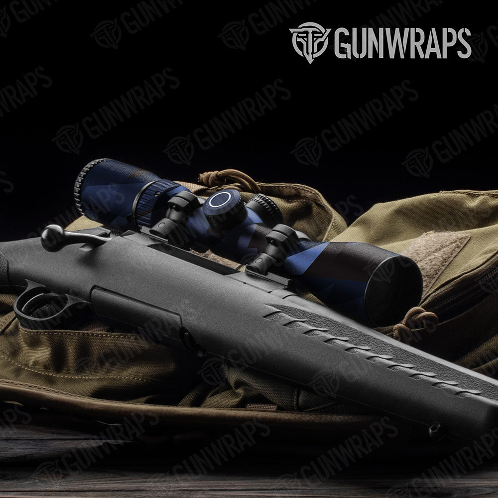 Shattered Blue Midnight Camo Scope Gear Skin Vinyl Wrap