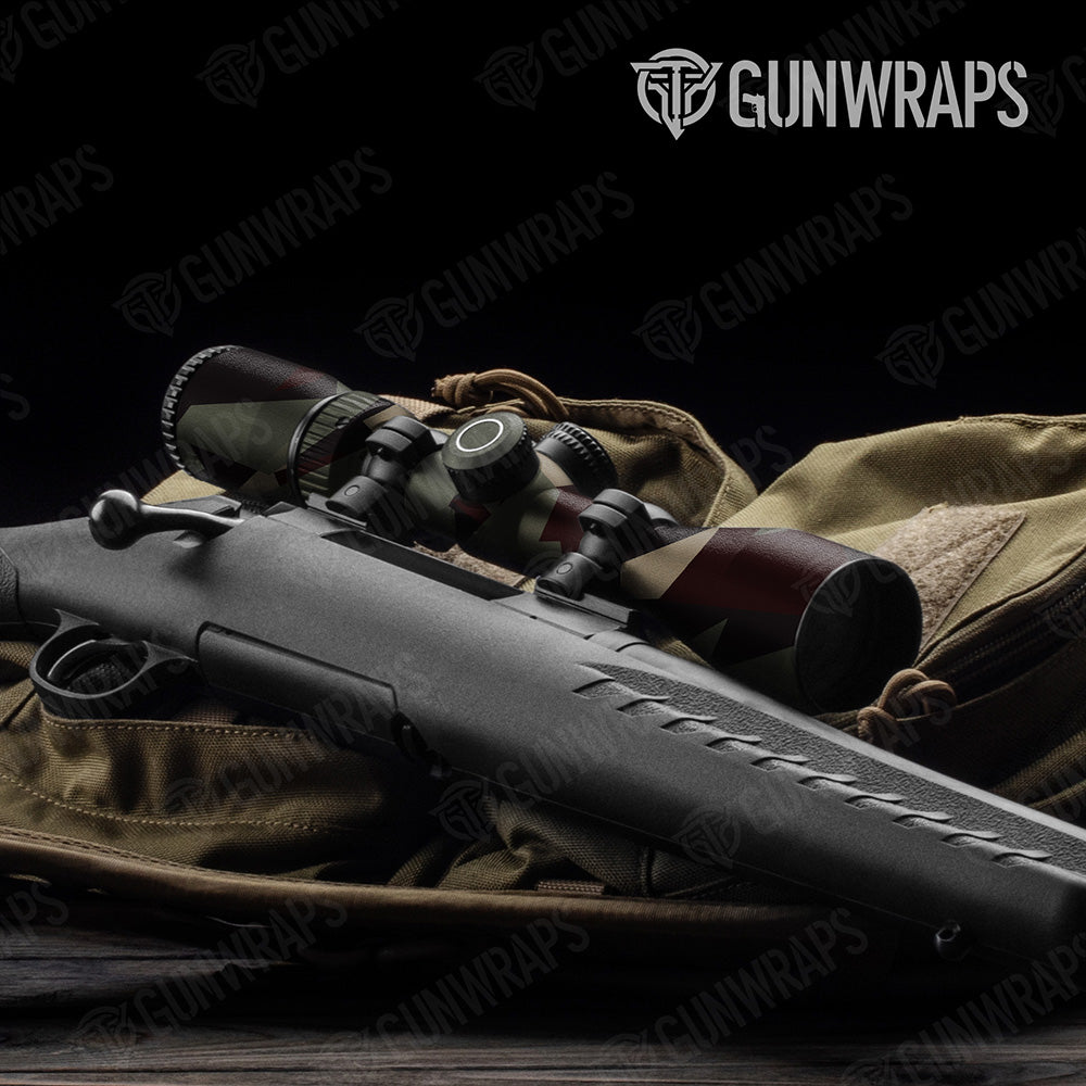 Shattered Militant Blood Camo Scope Gear Skin Vinyl Wrap