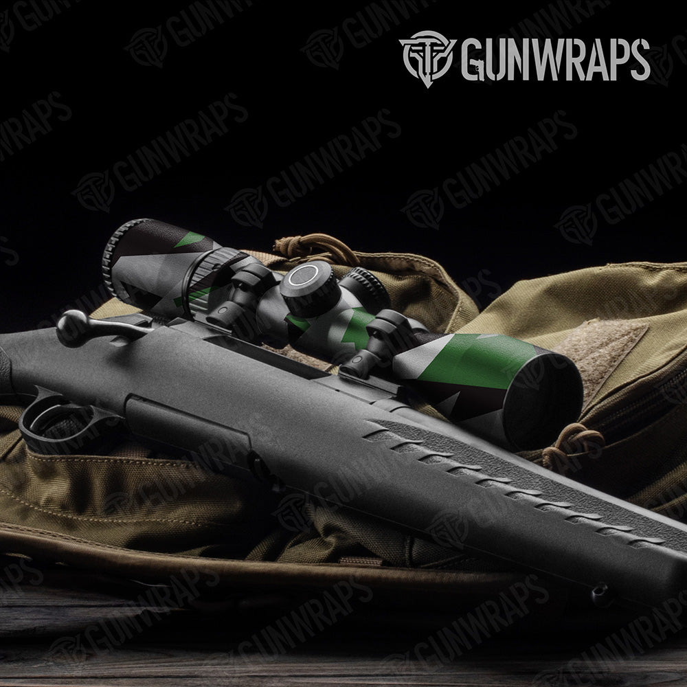 Shattered Green Tiger Camo Scope Gear Skin Vinyl Wrap